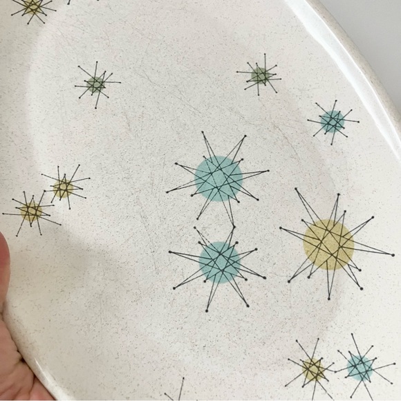 Vintage Atomic Midcentury Franciscan Ware Starburst Oval Serving Dish - Picture 5 of 8